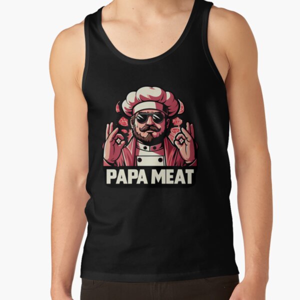 Papa Meat Print Tank Top