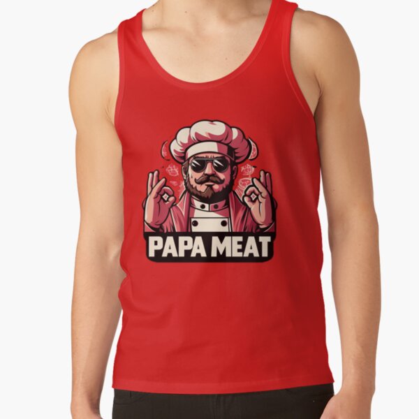 Papa Meat Print Tank Top - Image 4