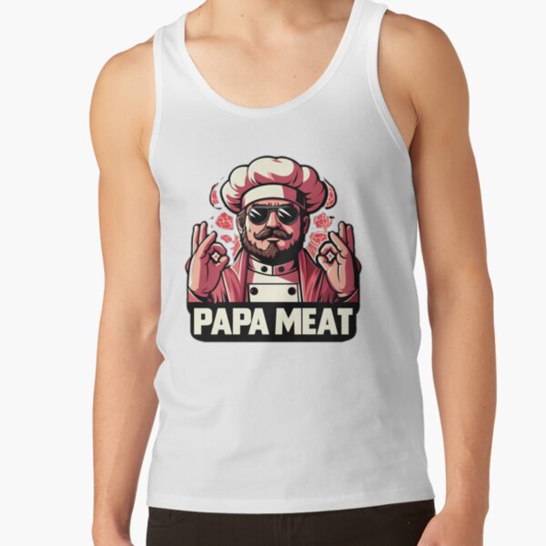 Papa Meat Print Tank Top - Image 5