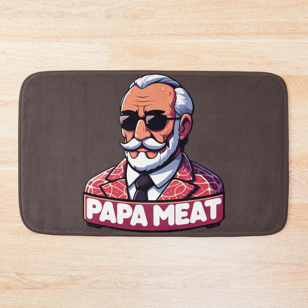 Papa Meat Print Bath Mat